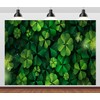 CORFOTO 5x3ft Fabric Green Clover Leaves Backdrop Green Shamrock Background