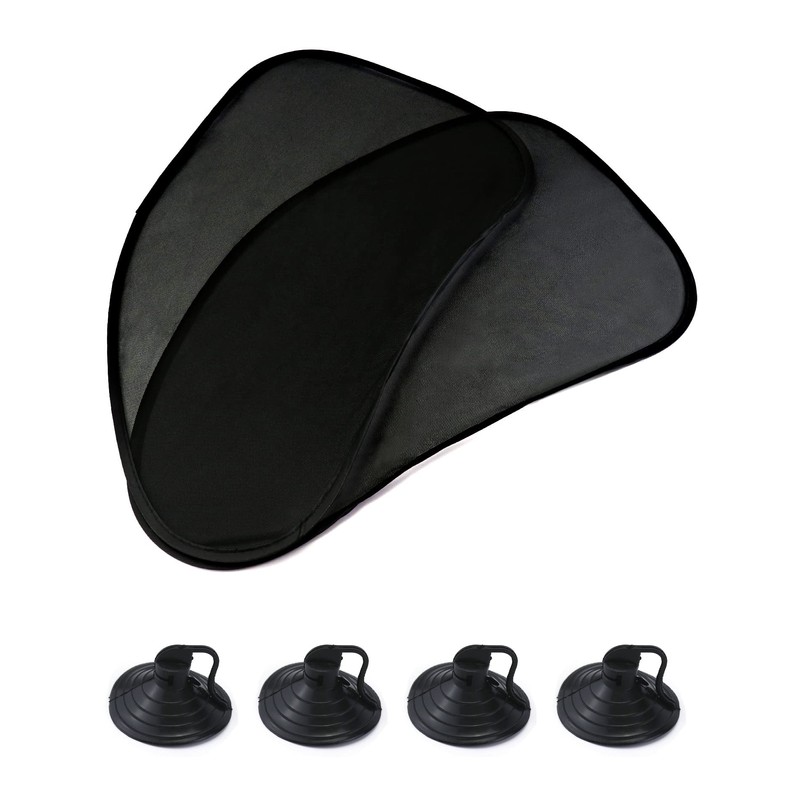 QWORK® 2 piece car sunshade with suction cup, car sun