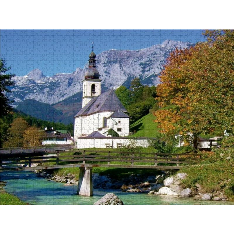 CALVENDO Puzzle Church at Ramsau 1000 Pieces Laying Size 64