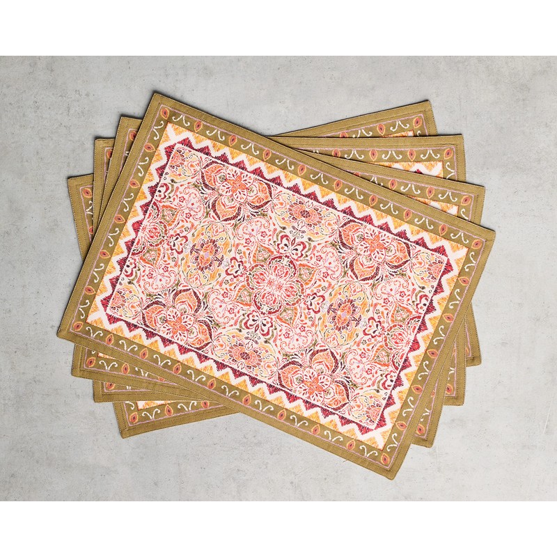 Maison d' Hermine Damask 100% Cotton Set of 4 Placemats