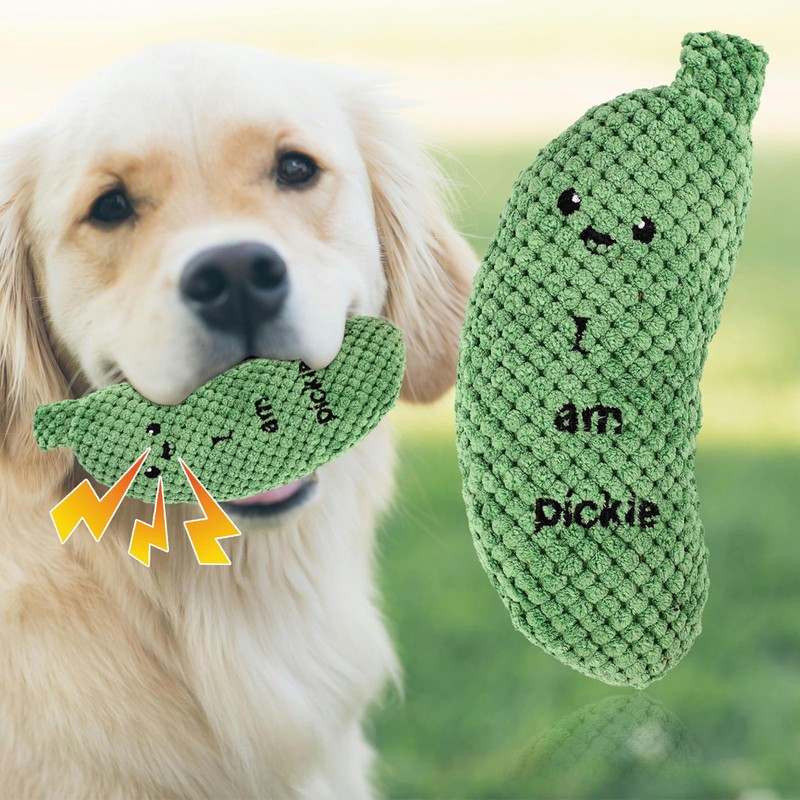 Pickle Squeaky Dog Toy - Durable Plush Chew Toy for