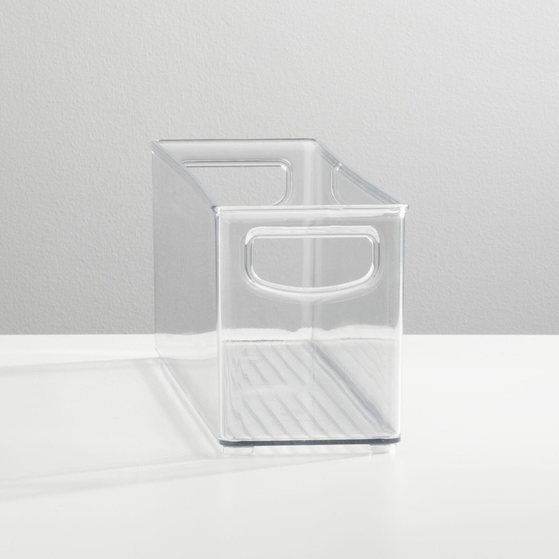 mDesign Plastic Long Stackable Storage Organizer Container, Organization Bin w/Handles
