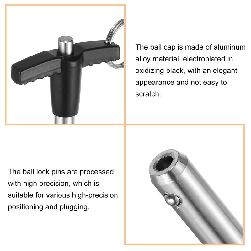 sourcing map 2Pcs T Handle Lock Pins, 8mm x 50mm