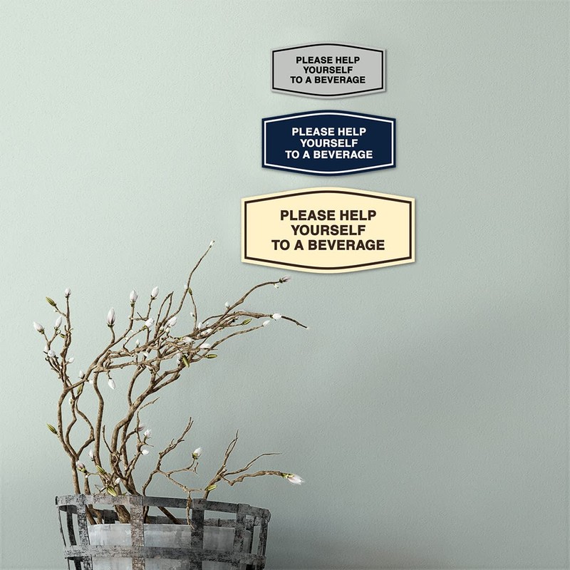 Fancy Please Help Yourself To A Beverage Sign (Black) -