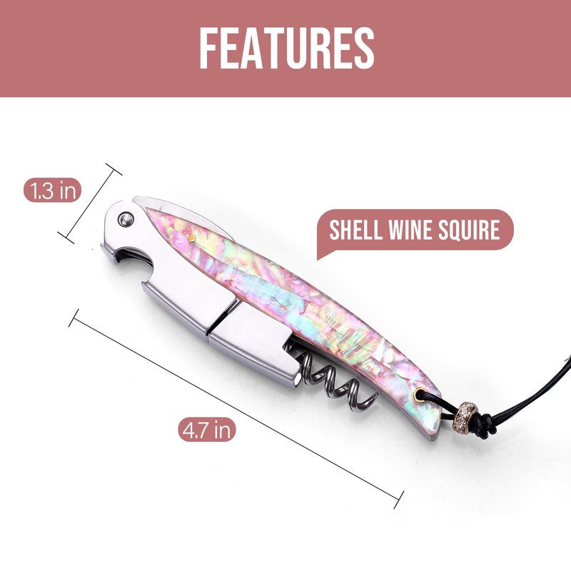 Drincarier Shell Handle Waiter Corkscrews-Wine Openers,Corkscrew Bottle Openers,3-in-1 Wine Key