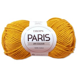 Frida's Wollhaus Drops 50 g Paris Cotton Summer Yarn Baby Yarn Knitting Crochet 54 Colours (Plain Colour 41 | Mustard)