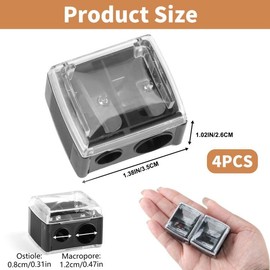 Lotbun Makeup Sharpener Pencil Sharpener, Cosmetic Pencil Sharpener, Lip Liner Eyeliner Pen Tool, Make Up Double Sharpener (4)