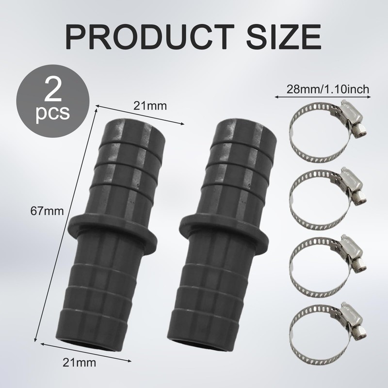 2 Sets Washing Machine Drain Hose Connector, Dishwasher Pipe Connector