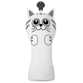 Golf Kitty Head Cover Golf Club White Leather Headcovers Set Fits Driver Fairway Wood Hybrid Utility Putter Iron Wedge Headcover.