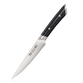Cangshan HELENA Series German Steel Forged 5" Serrated Utility Knife (Black)