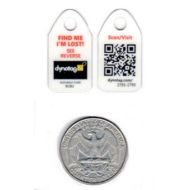 Dynotag® Web Enabled Smart Micro Zipper Tags with DynoIQ™ & Lifetime Recovery Service. 9 (3x3strip)+SnapHooks
