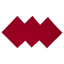 Junvena Large Bandanas 27 inch Solid Color 100% Cotton Thin and Soft XL Headband Bandannas(Red 3 Pack)