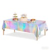 JGMGWJ Iridescence Plastic Tablecloths Disposable Rectangle Table Cover for BirthdayDWedding