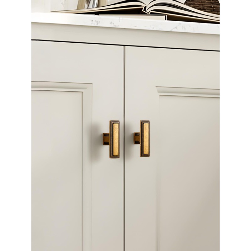 SORWDUREM 5 Pack Antique Brass Cabinet Knobs 2 inch(50mm) Length