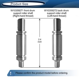 W10359271 W10359272 Dryer Front Back Drum Support Roller Shaft kit, Left and Right Hand Thread,Dryer Roller Shaft has been reinforced