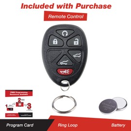 KeylessOption Keyless Entry Remote Control Car Key Fob Replacement for 15913427 with Key by KeylessOption