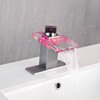 AVSIILE LED Bathroom Sink Faucet, Brushed Nickel Waterfall Single Hole