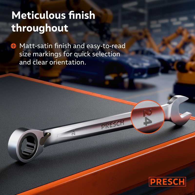 PRESCH Ratchet Spanner Reversible 24mm – Minimal Return Angle (3°,