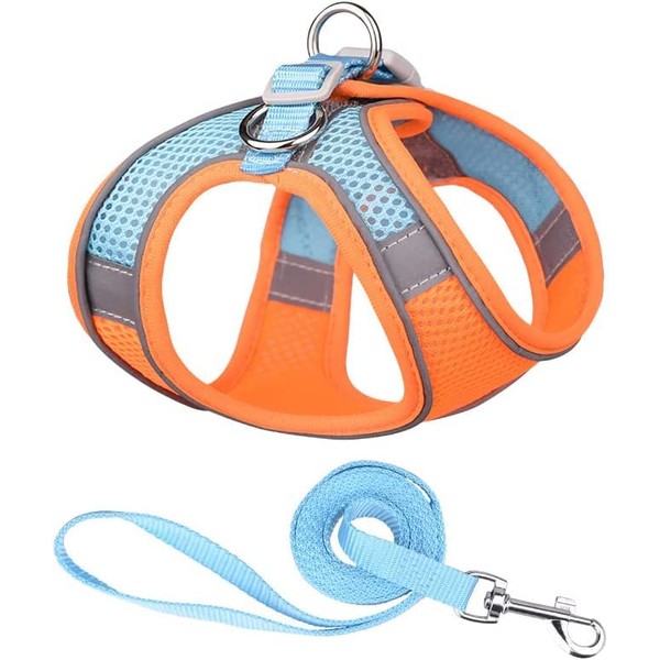 Reflective Breathable Air Mesh Dog Harness with Leash, Adjustable No