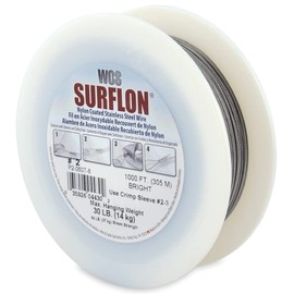 Wire & Cable Specialties Surflon Nylon Coated Stainless Steel Crimping Picture Wire, Size #2, Max Load 30 pounds, 1000 Foot Roll