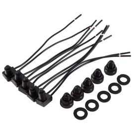 Yosoo 5Pcs 12V Interruptor Encendido/Apagado del Botón de la Impermeable con 4" Conduce para la Motocicleta o el Coche