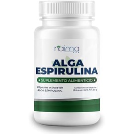 NAIMA Alga Espirulina Orgánica, 100 Cápsulas  Superfood 100 Puro y Natural  Superalimento para Energía, Vitalidad y Bienestar  Ideal para Veganos y