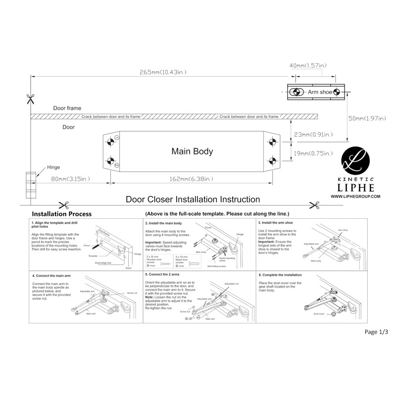 Automatic Door Closer - Hold Open Feature - Adjustable Hydraulic