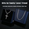 Kakonia 925 Sterling Silver Cross Necklace Beveled Edge for Men