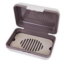 Leakproof Travel Soap Container with Lid Travel Essentials Soap Case for Traveling (Gray)