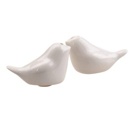 Love Birds Salt Shakers, Ceramic Pepper Shakers Cruet Sets Wedding Party Favour Bag Fillers Gift Set (White/1Set)
