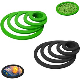 Pack of 10 Floating Plant Rings, Feeding Ring for Aquarium, Aquarium Floating Plant Rings, Water Plants Solid Ring, Feeding Ring Aquarium for Fishes, Turtles (5 Sizes, Black & Green)