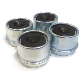 The ROP Shop | 4 Pack - Metal Grease Caps 1.98" with Rubber Plugs for EZ Lube Spindle Axles
