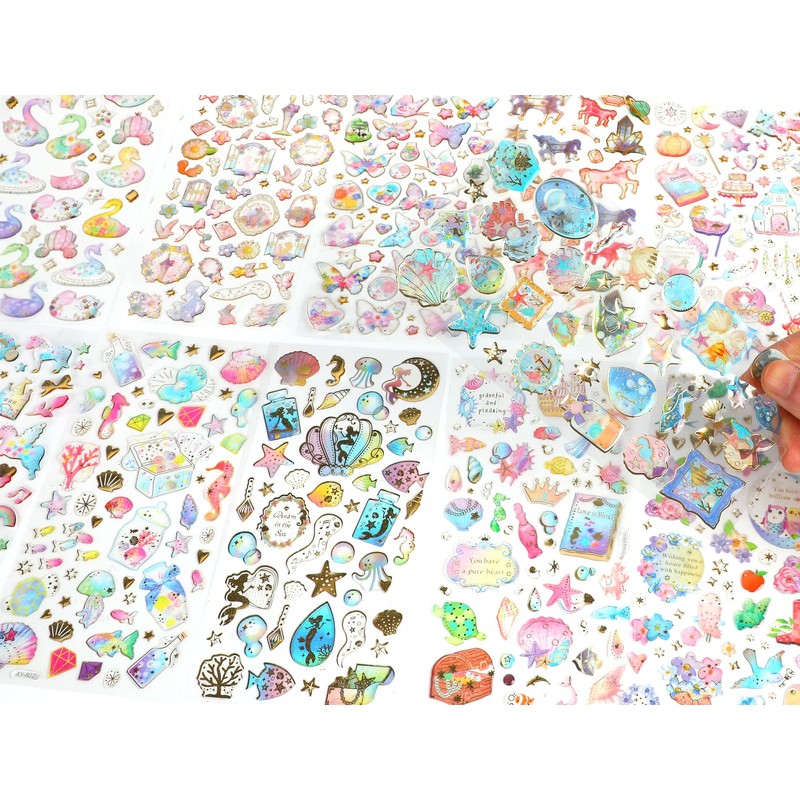 DERAYEE Reward Seal, 3D 3D, Foil Stamping, Translucent Notebook, Sticker,
