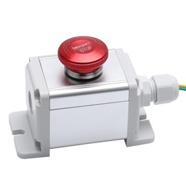 APIELE 22mm Metal Emergency Stop Push Button Switch Latching 12V-250V Waterproof Switch Station Box with Connection Plug, Stainless Steel 7/8" Mounting Hole B Type