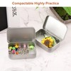 sourcing map Metal Tin Box Containers, 3.4x2.4x0.7 Inch Silver Rectangular