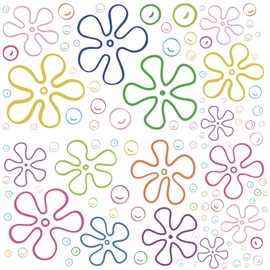 177 Pcs Bathroom Flowers and Bubbles Wall Decals Decorations, Under The Sea Birthday Party Peel and Stick Colorful Bubble Stickers Decor, 6 Sheets, 30cm x 20cm Each, Static Cling, Removable
