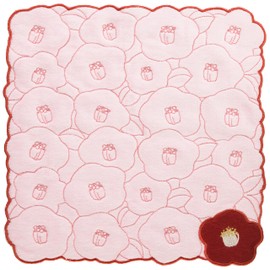 Maruzen Mini Towel, All-Over Camellia Pink, 9.8 x 9.8 inches (25 x 25 cm)