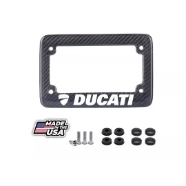 BLVD Ducati MOTORCYCLE License Plate Frame Carbon Fiber - WHITE