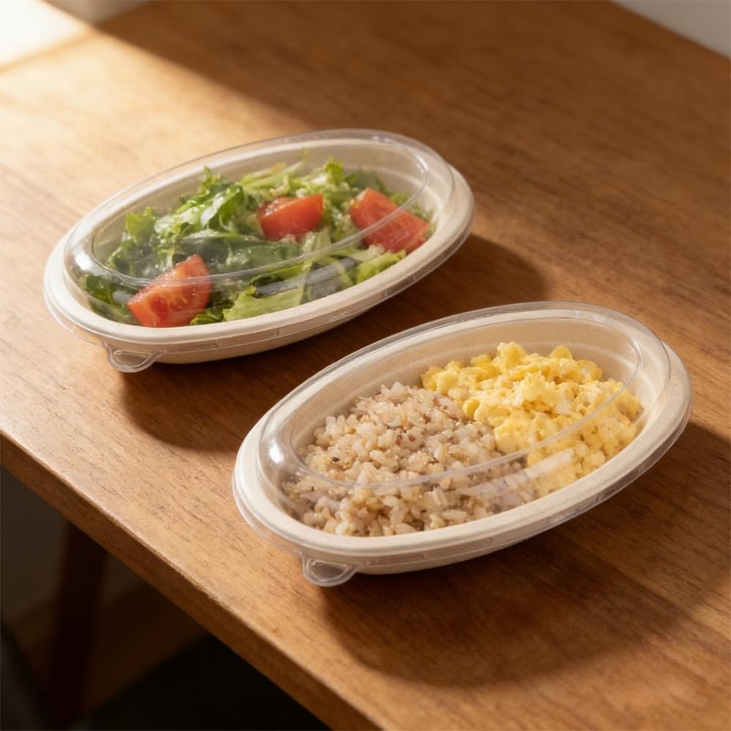 JBESUHI 50 Pack 27oz Oval Compostable Paper Bowls with 50