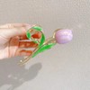 Sweet Purple Tulip Metal Hair Claw Clips, Large Hair Claw