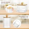 HOTUT 3PCS Cotton Pad Holder, Bathroom Jars Cotton Swab Box