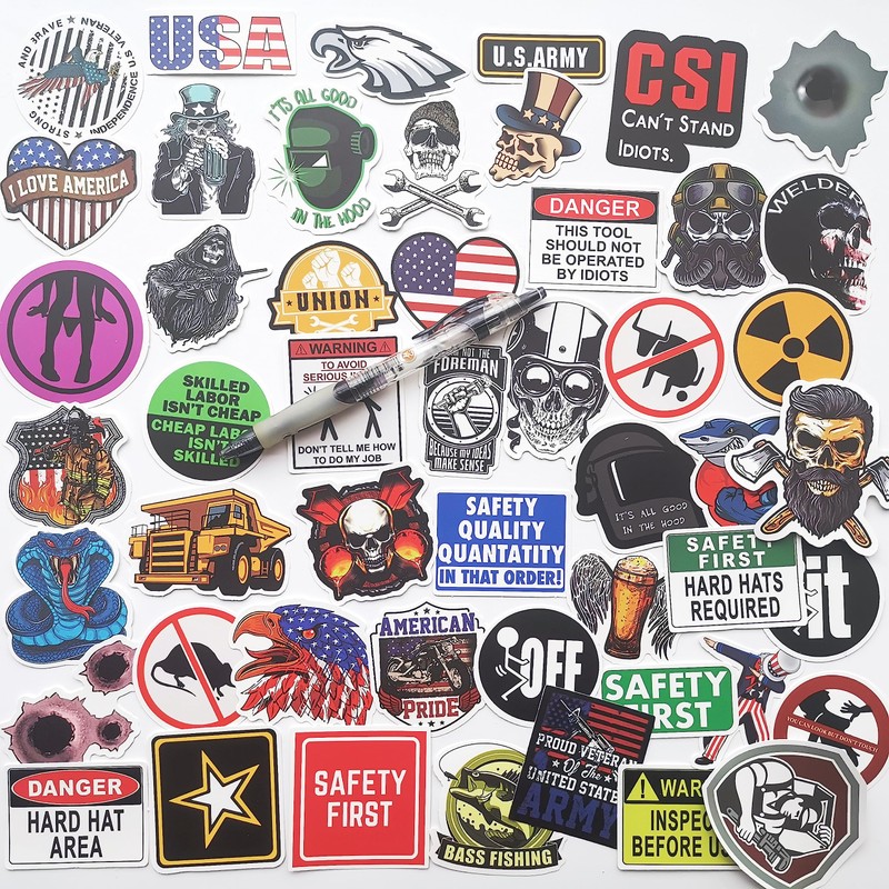 Hilarious Welder Hard Hat Stickers Hazard Warning Welding Helmet Decals
