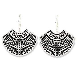 Wooden Ruth Bader Ginsburg Earring for Women RBG Dissent Collar Earrings Feminist Judge Dangle Earrings Women's Power Jewelry Gifts-2