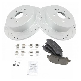 Rear Performance Brake Pad & Rotor Kit Brake Pads Brake Rotors Set Ceramic Premium G-Coated Compatible with 2008-2013 Toyota Highlander