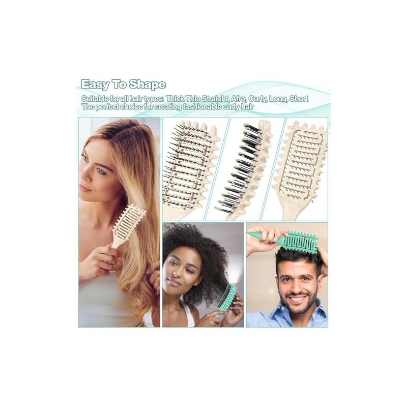 Cepillo Para Cabello Rizado 2 Piezas, Peine Desenredante Antitirones, Cepillo