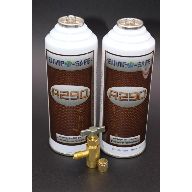 Enviro-Safe R290 Refrigerant (2 cans!) with T Handle Top Tap