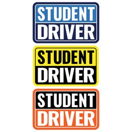 Criyar Student Driver Car Magnets - New Driver Sign Magnets for Automotive Exterior Accessories | Car Decals Alternative Strong Magnetic Safety (Blue/Yellow/Orange-Student)