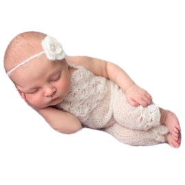 Newborn Baby Photo Props Headdress Rompers Set for Girls Photography Shoot