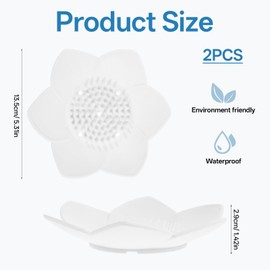 ElevateTech Lotus Shower Steamer Tray, 2 Pack Silicone Soap Dish with Draining Small Lotus Flower Shape Bar Soap Holder for Kitchen Sink Bathroom Counter Shower, White