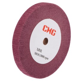 sourcing map sourcing map 200mm x 25mm 320 Grit Non-Woven Polishing Burnishing Wheel Nylon Wire Drawing Abrasive Flap Wheel for Stainless Steel Copper Red